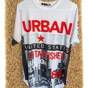 Urban Outfitters Red and Black Graphic Tee